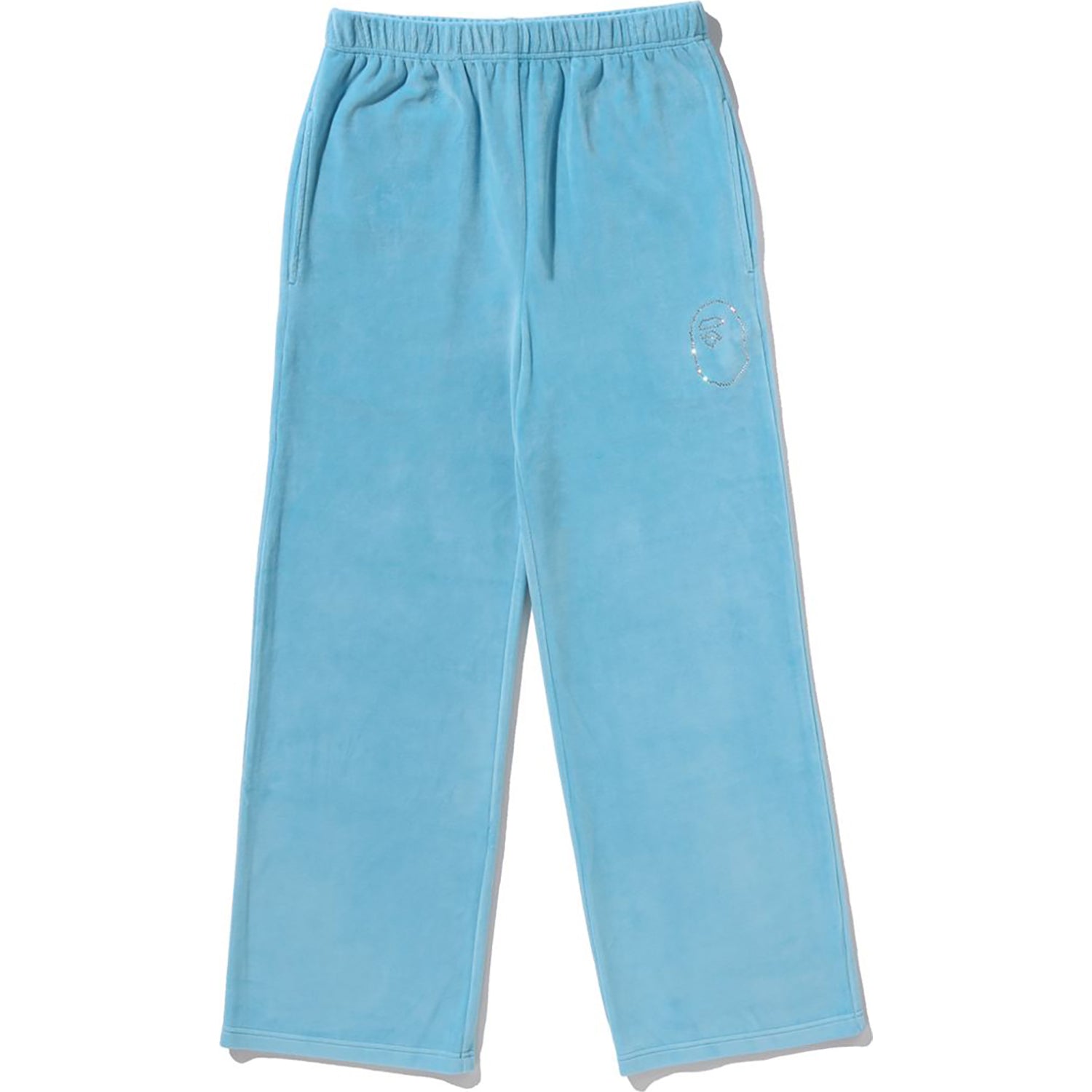BAPE CRYSTAL STONE APE HEAD VELOUR WIDE PANTS LADIES
