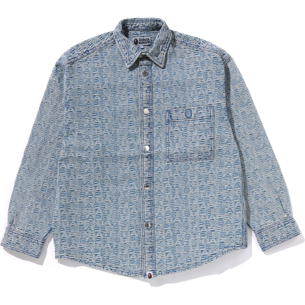 BAPE LUX SPORT PATTERN JACQUARD 10OZ DENIM SHIRTS MENS
