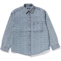 BAPE LUX SPORT PATTERN JACQUARD 10OZ DENIM SHIRTS MENS