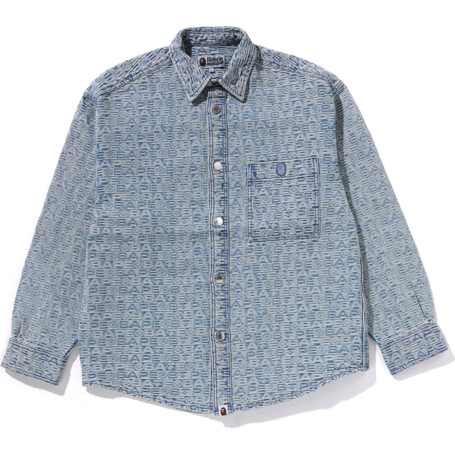 BAPE LUX SPORT PATTERN JACQUARD 10OZ DENIM SHIRTS MENS