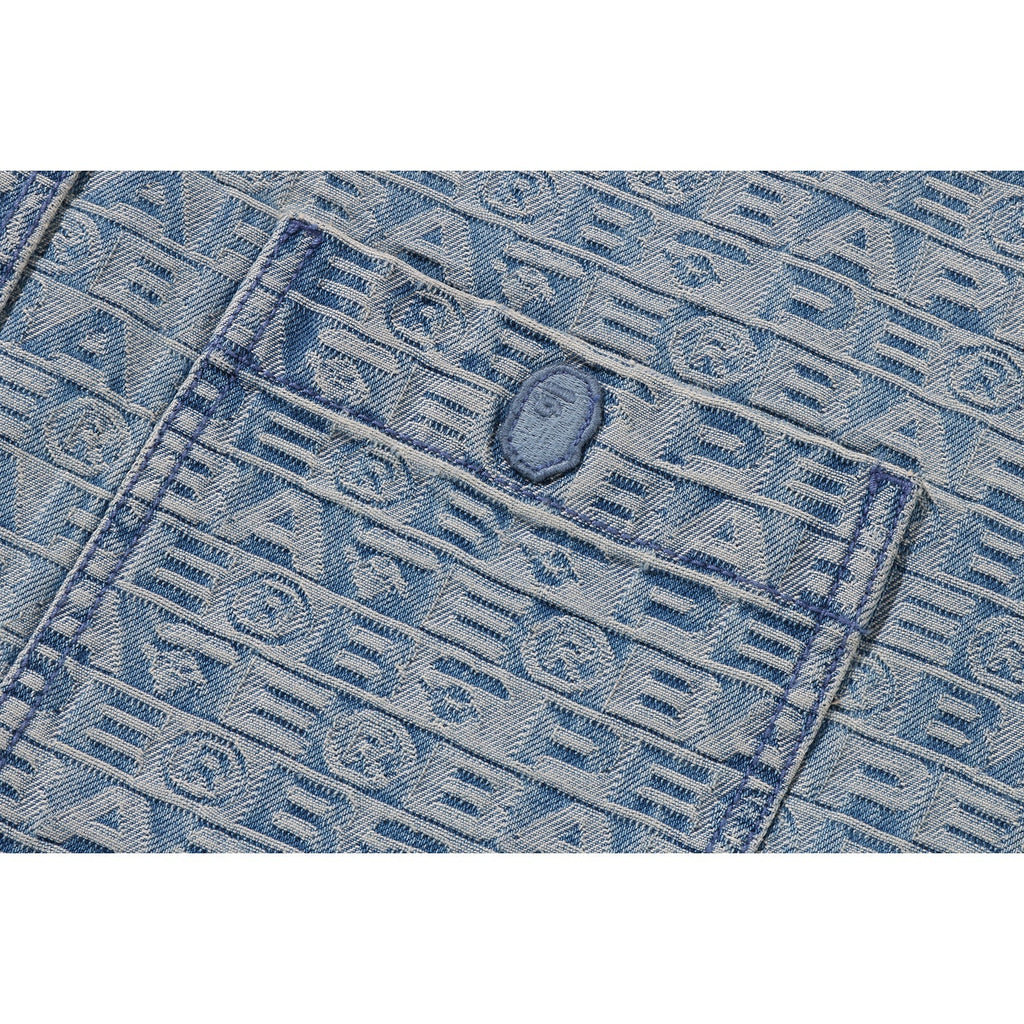 BAPE LUX SPORT PATTERN JACQUARD 10OZ DENIM SHIRTS MENS