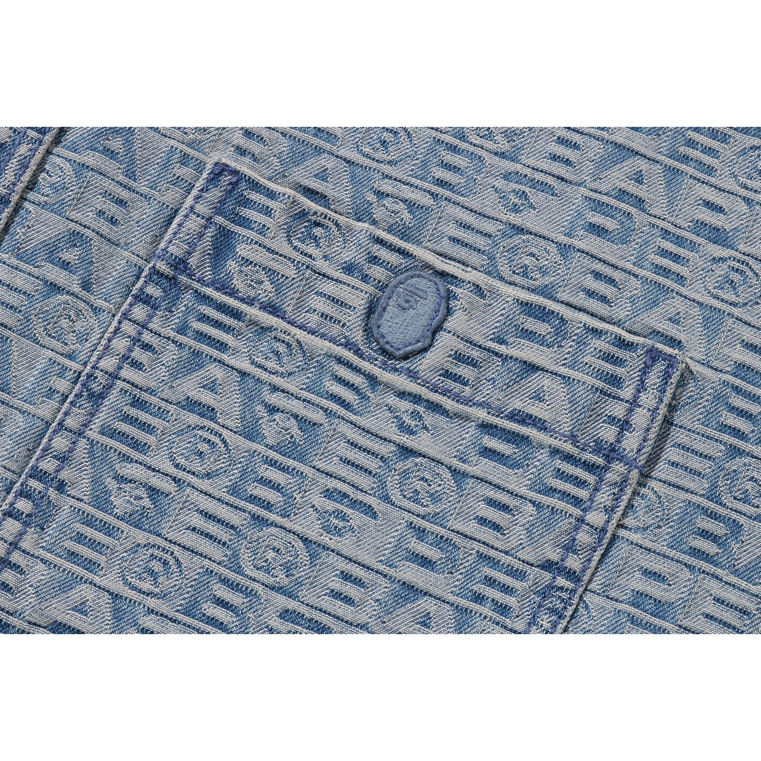 BAPE LUX SPORT PATTERN JACQUARD 10OZ DENIM SHIRTS MENS