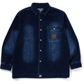 BAPE INDIGO DYE CORDUROY LS SHIRTS MENS
