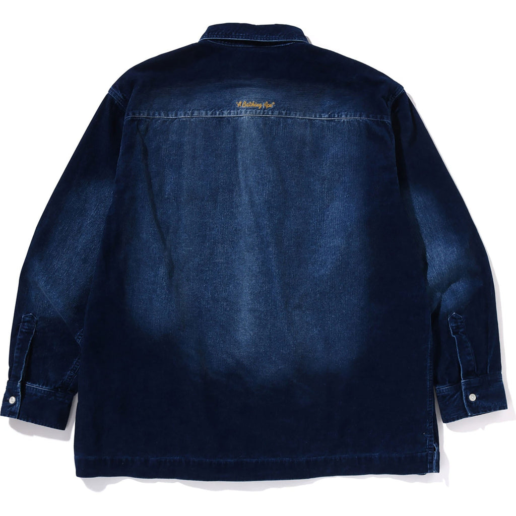 BAPE INDIGO DYE CORDUROY LS SHIRTS MENS