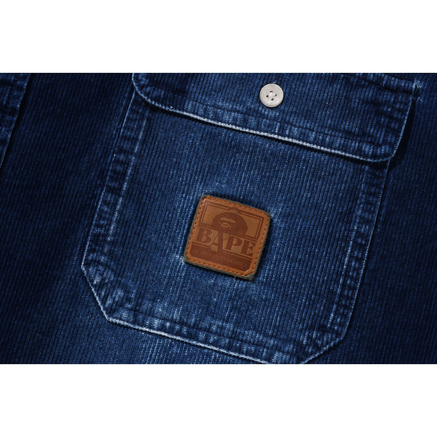 BAPE INDIGO DYE CORDUROY LS SHIRTS MENS
