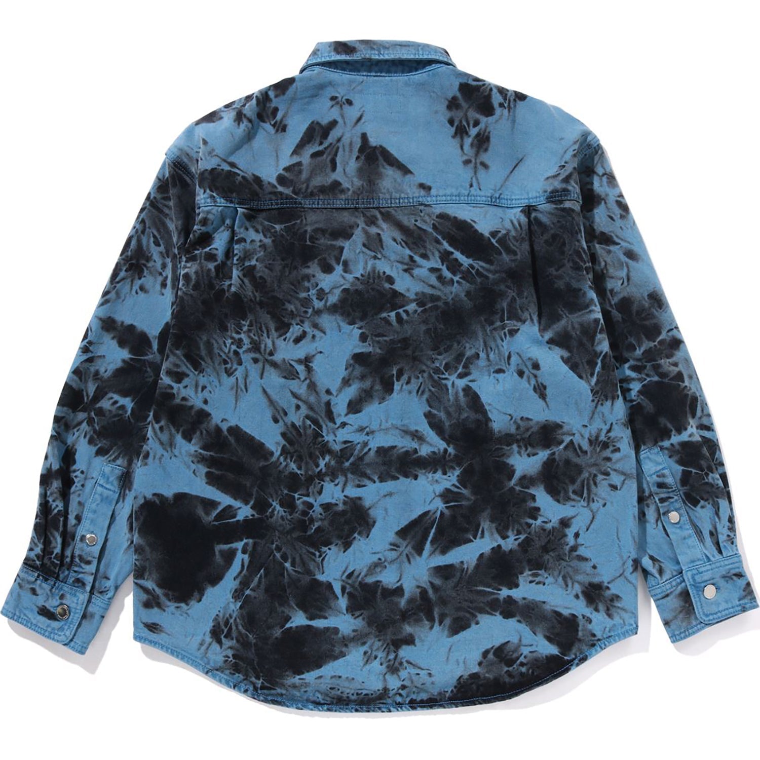 BAPE DESTROYED BLEACH BATHING APE LOGO LS SHIRT MENS