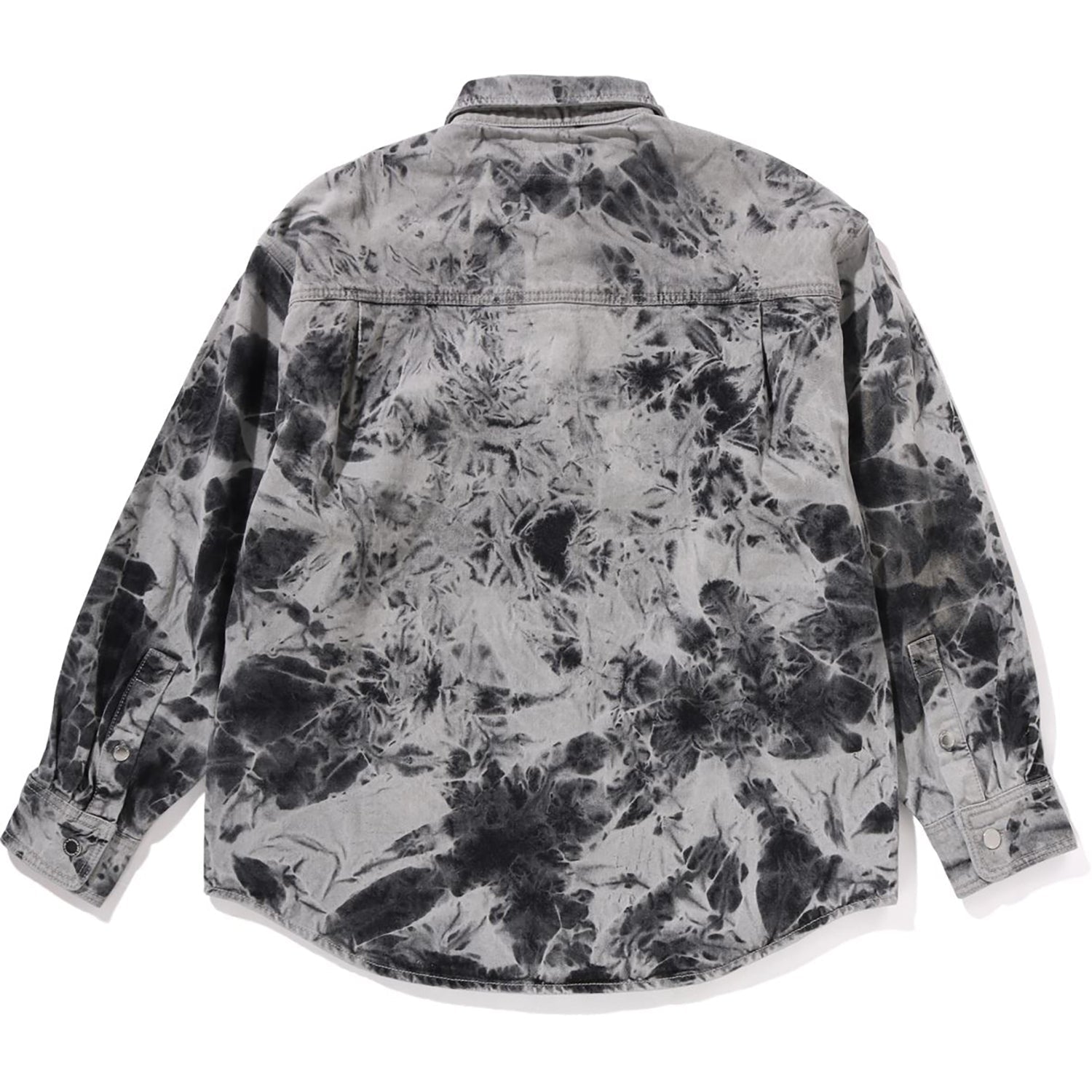 BAPE DESTROYED BLEACH BATHING APE LOGO LS SHIRT MENS