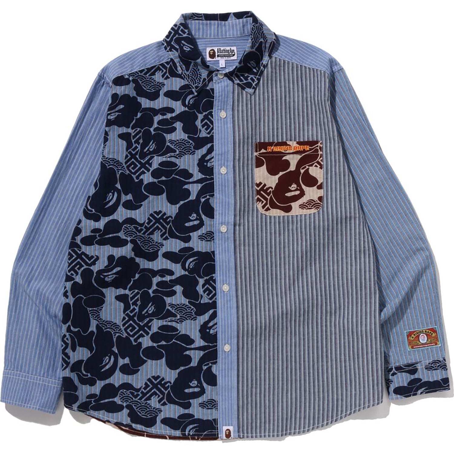 BAPE ASIA CAMO PATCHWORK SHIRT MENS