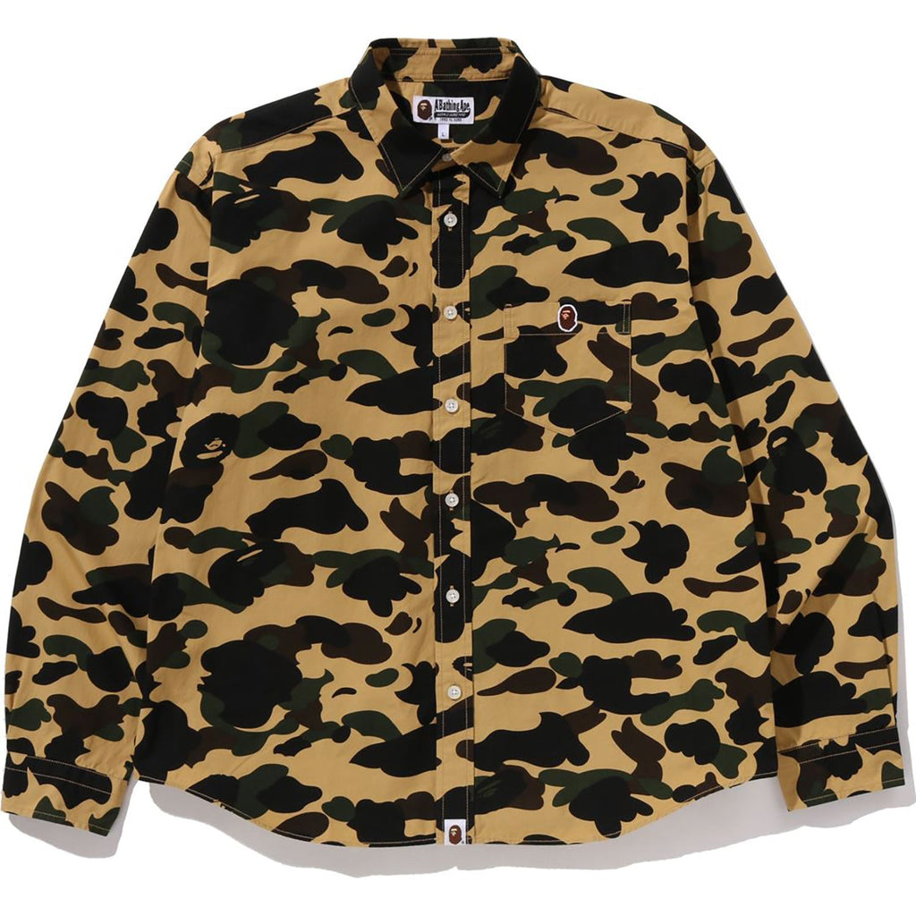 BAPE 1ST CAMO ONE POINT RELAXED FIT LS SHIRT MENS