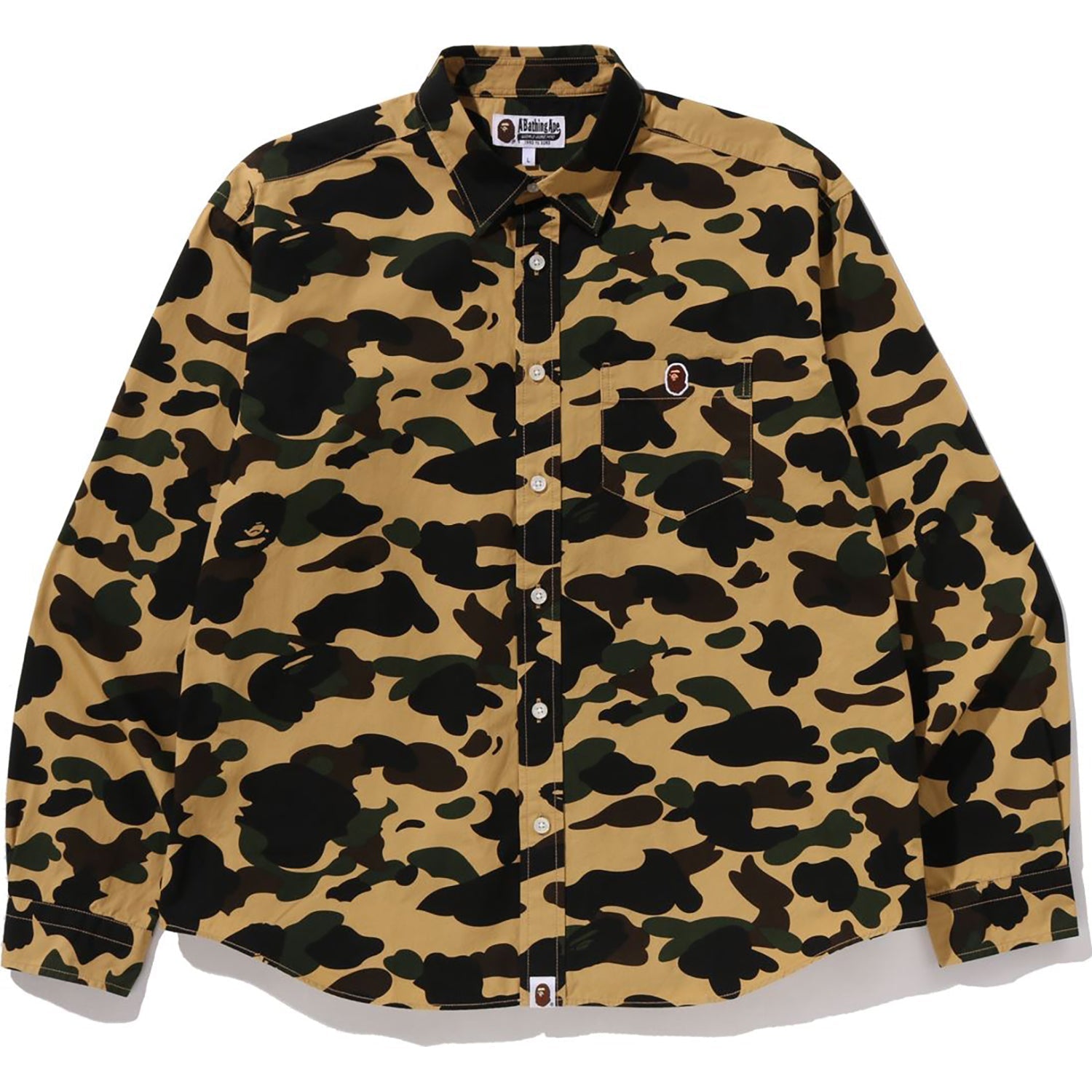 BAPE 1ST CAMO ONE POINT RELAXED FIT LS SHIRT MENS