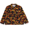 BAPE 1ST CAMO HEAVY WASHED MULTI POCKET CARGO LS SHIRT MENS