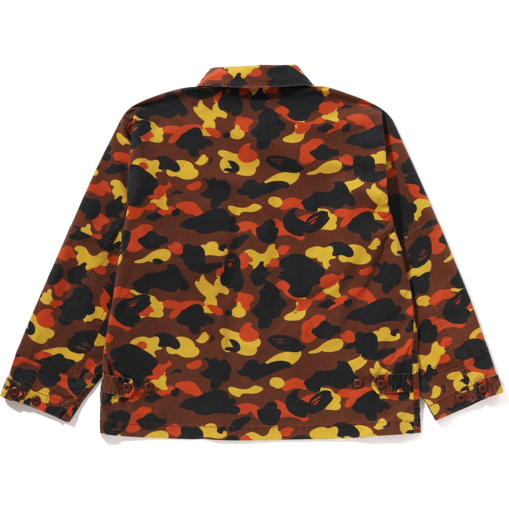 BAPE 1ST CAMO HEAVY WASHED MULTI POCKET CARGO LS SHIRT MENS