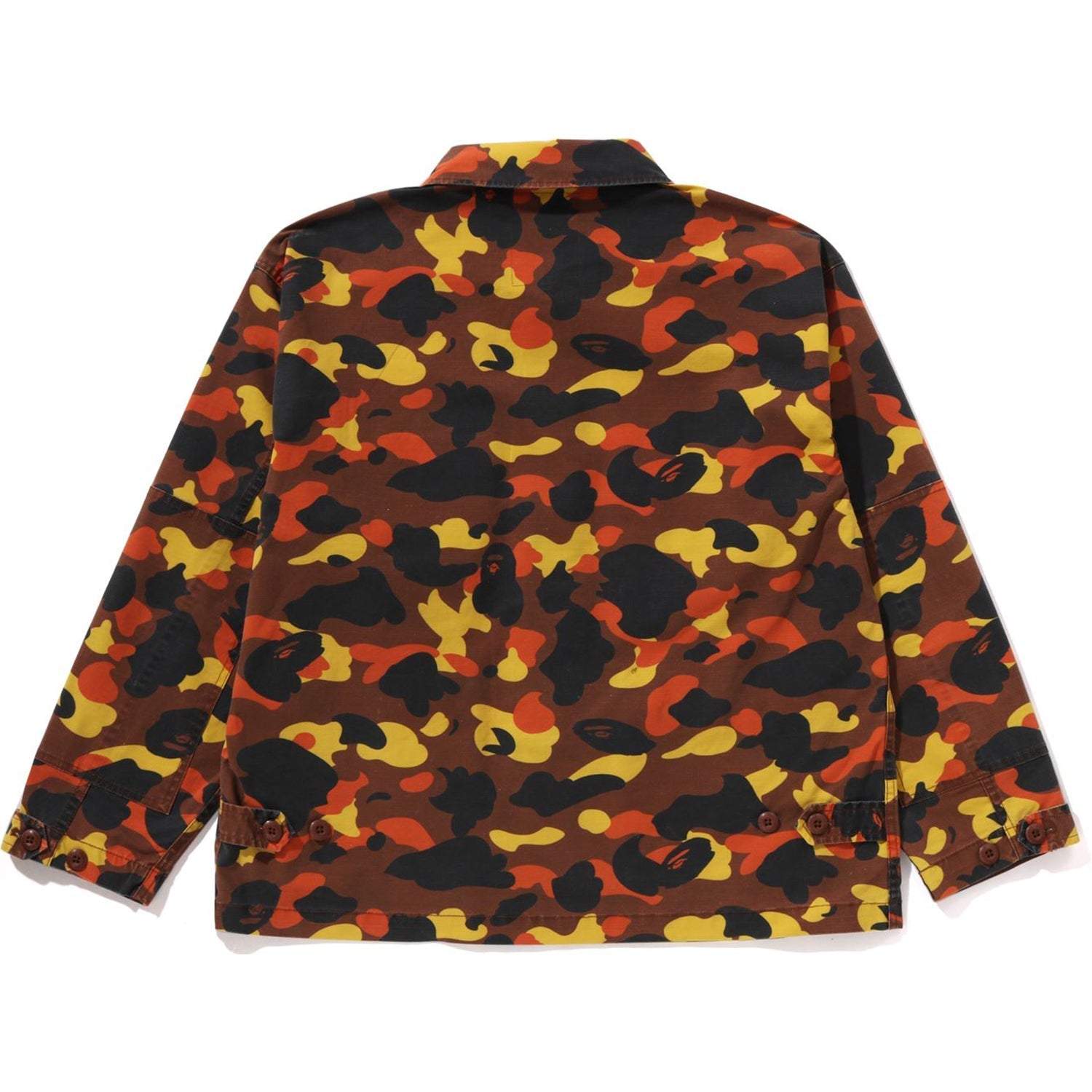 BAPE 1ST CAMO HEAVY WASHED MULTI POCKET CARGO LS SHIRT MENS