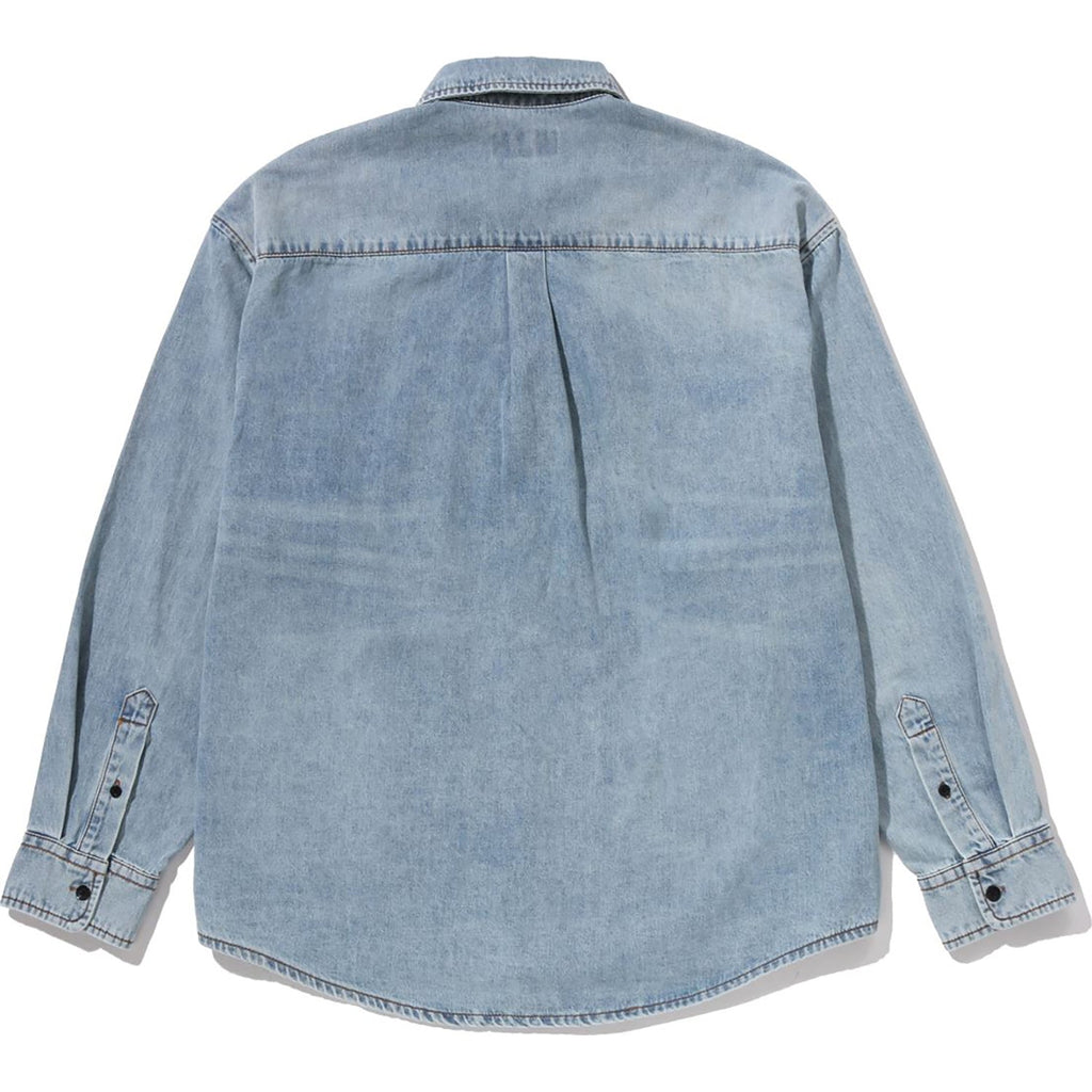 BAPE SHARK LIGHT DENIM LS SHIRT MENS