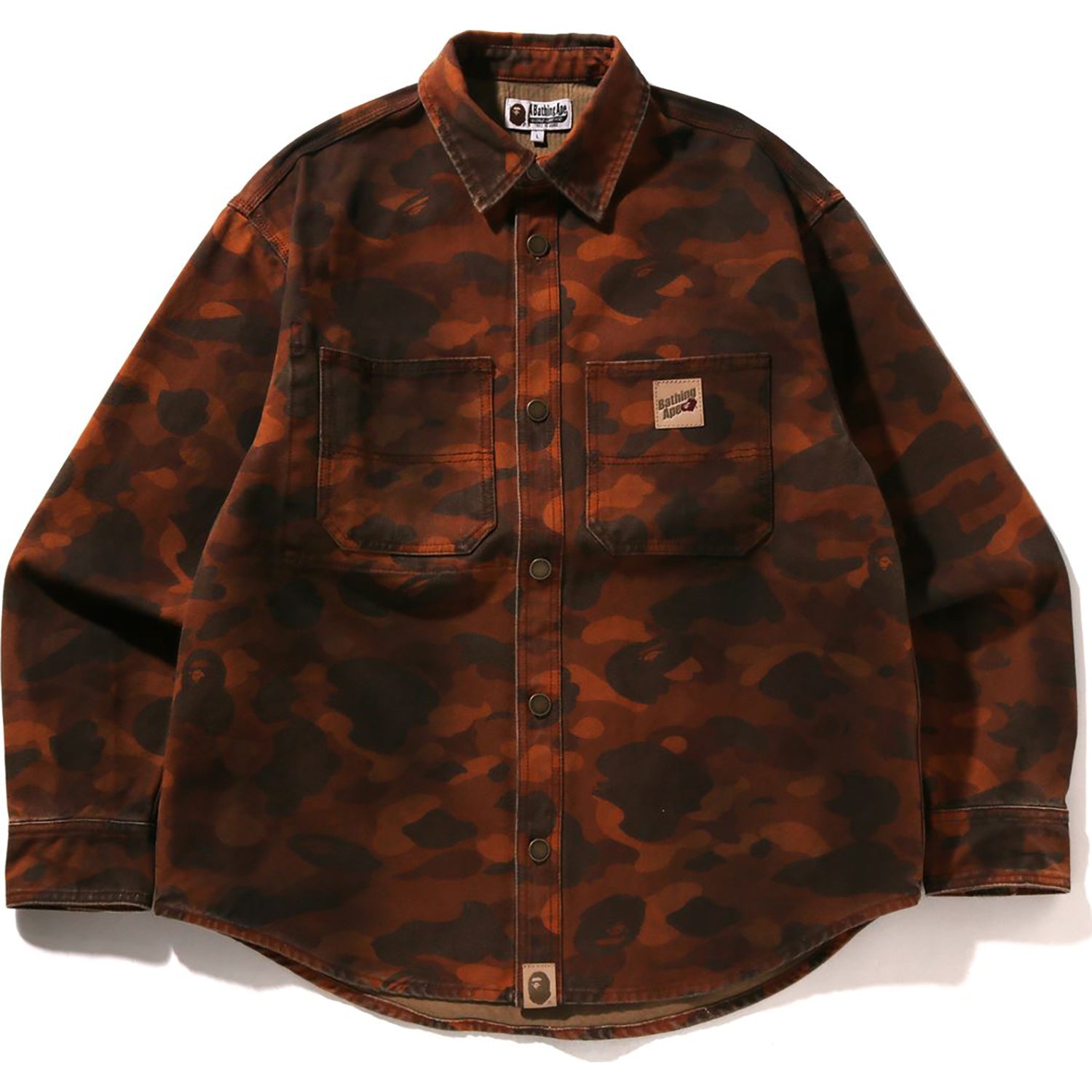 BAPE SOLID 1ST CAMO WORK LS SHIRT MENS