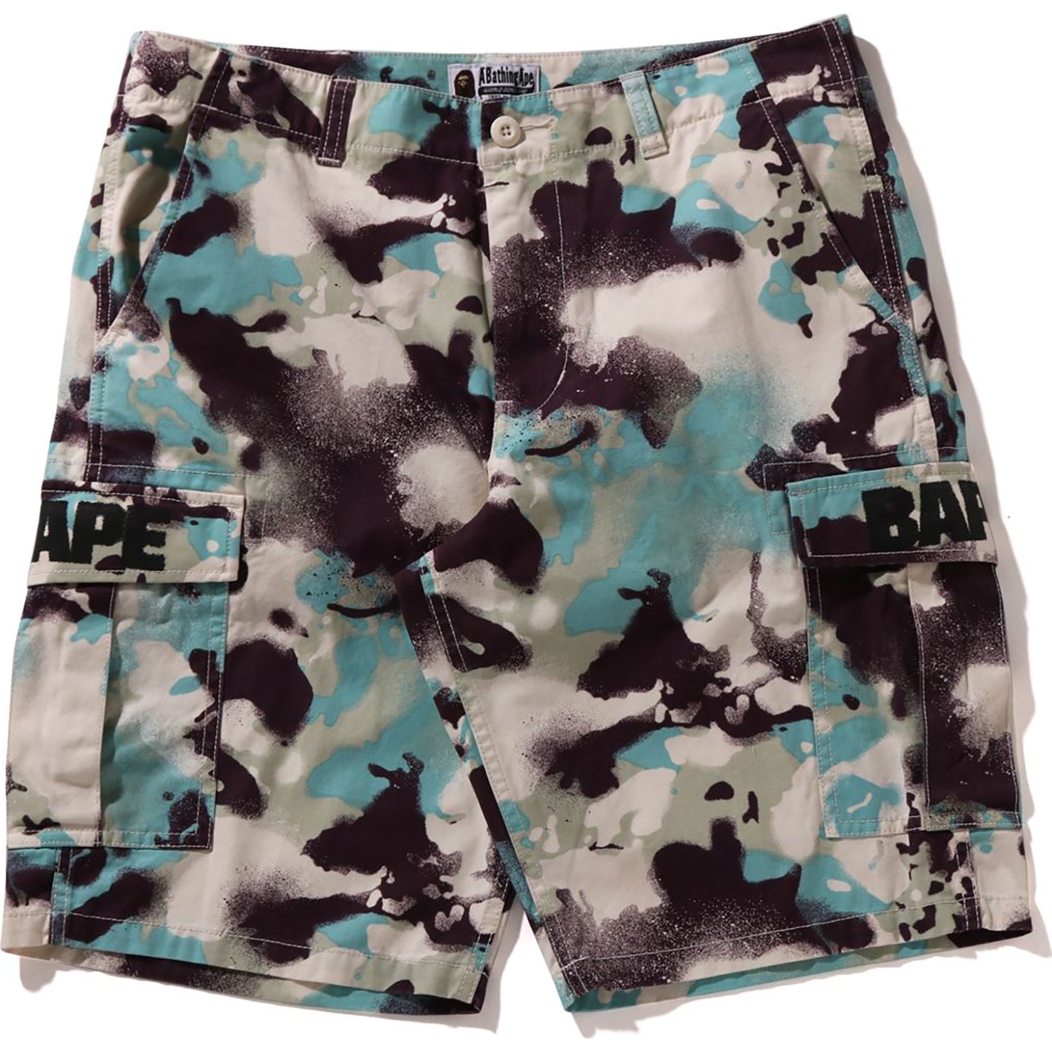 BAPE MAP CAMO REGULAR FIT CARGO SHORTS MENS