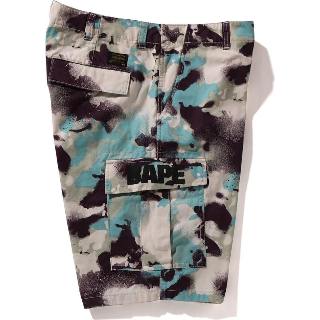 BAPE MAP CAMO REGULAR FIT CARGO SHORTS MENS