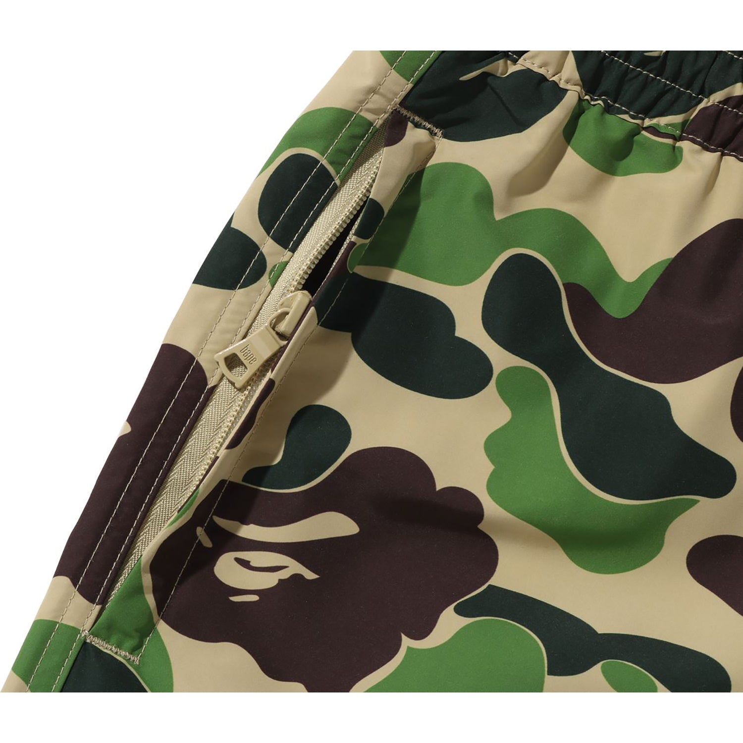 BAPE ABC CAMO ONE POINT RELAXED FIT WATER SHORTS MENS