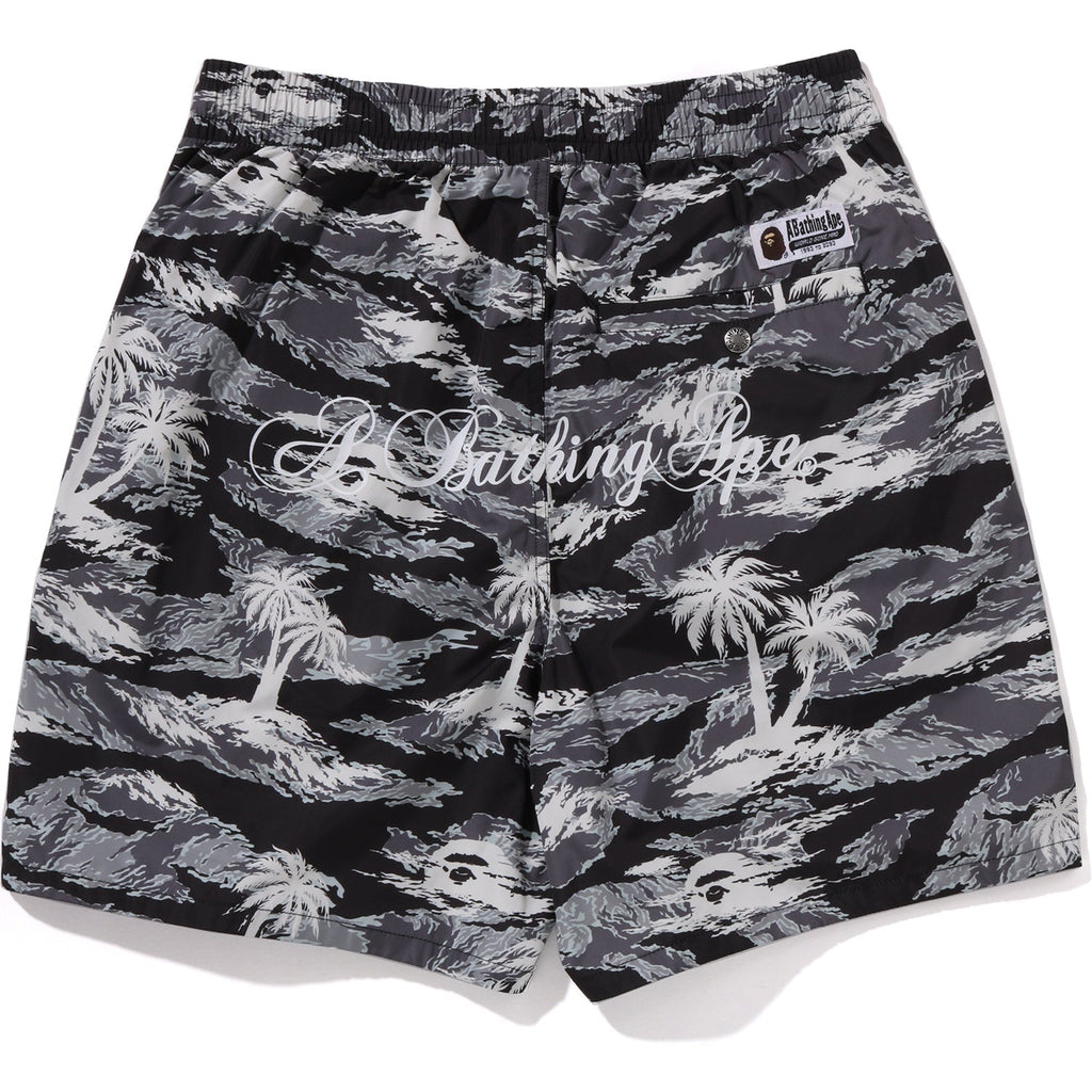 BAPE PALM TREE CAMO RELAXED FIT BEACH SHORTS MENS