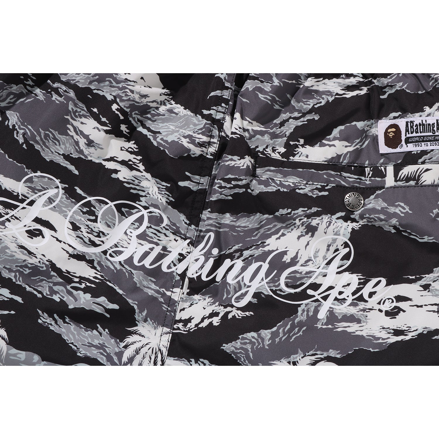 BAPE PALM TREE CAMO RELAXED FIT BEACH SHORTS MENS