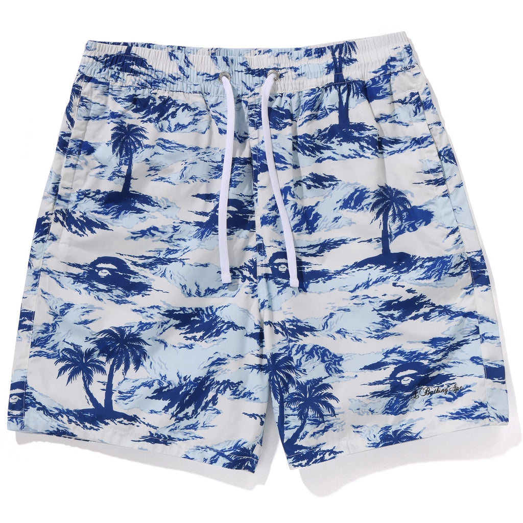 BAPE PALM TREE CAMO RELAXED FIT BEACH SHORTS MENS