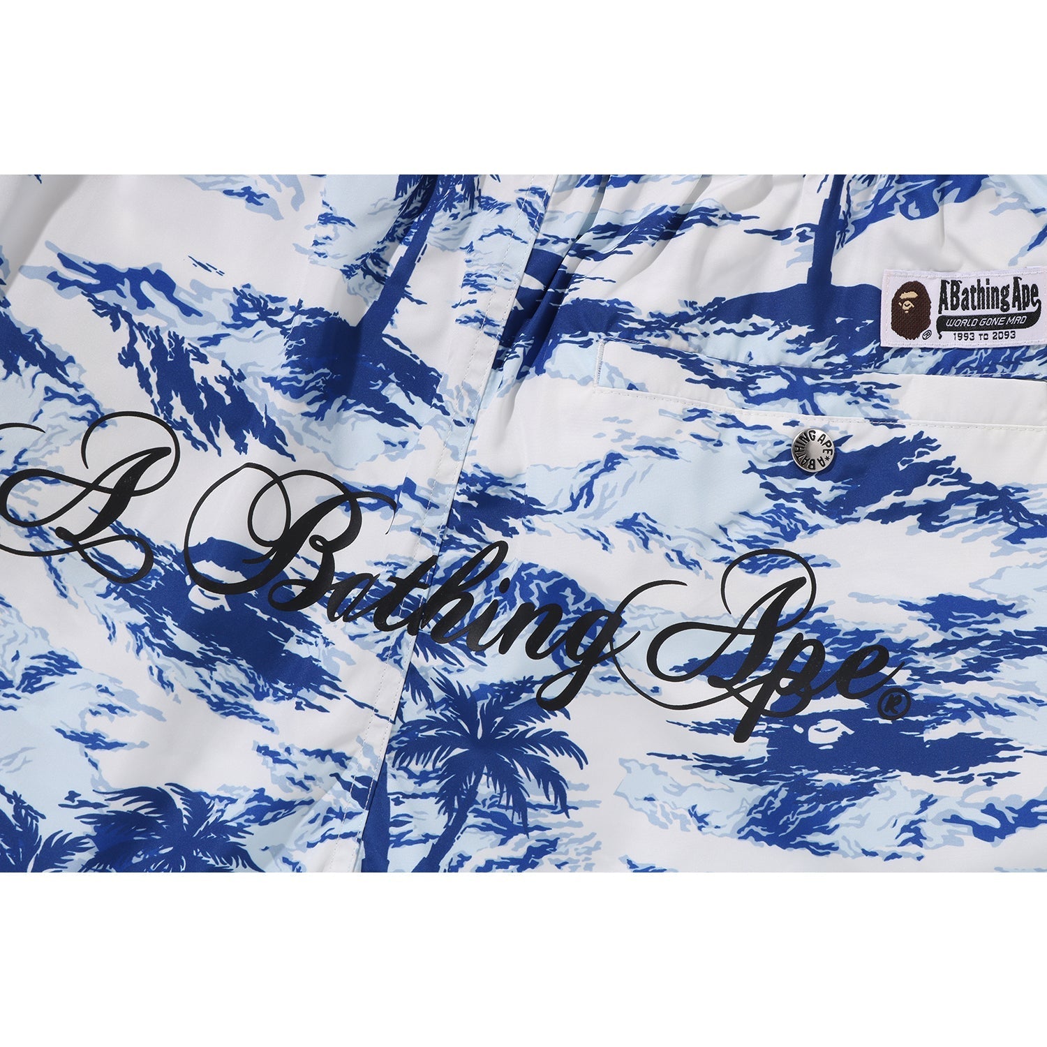 BAPE PALM TREE CAMO RELAXED FIT BEACH SHORTS MENS