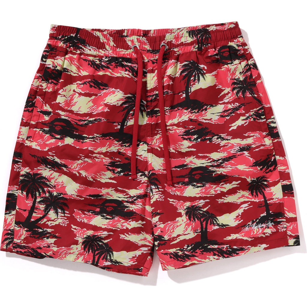 BAPE PALM TREE CAMO RELAXED FIT BEACH SHORTS MENS