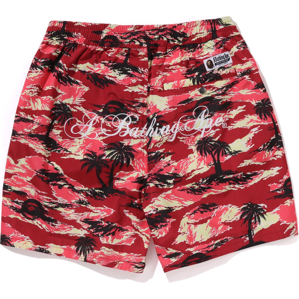 BAPE PALM TREE CAMO RELAXED FIT BEACH SHORTS MENS