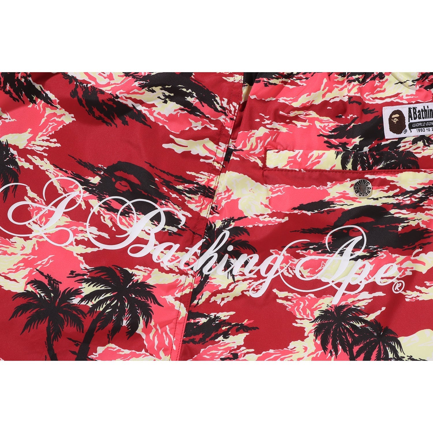 BAPE PALM TREE CAMO RELAXED FIT BEACH SHORTS MENS