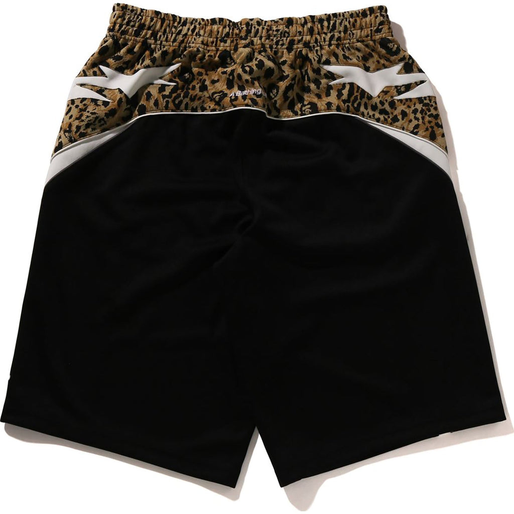 BAPE WILD LEOPARD PATTERN KNEE LENGTH OVERSIZED FIT TRACK SHORTS MENS