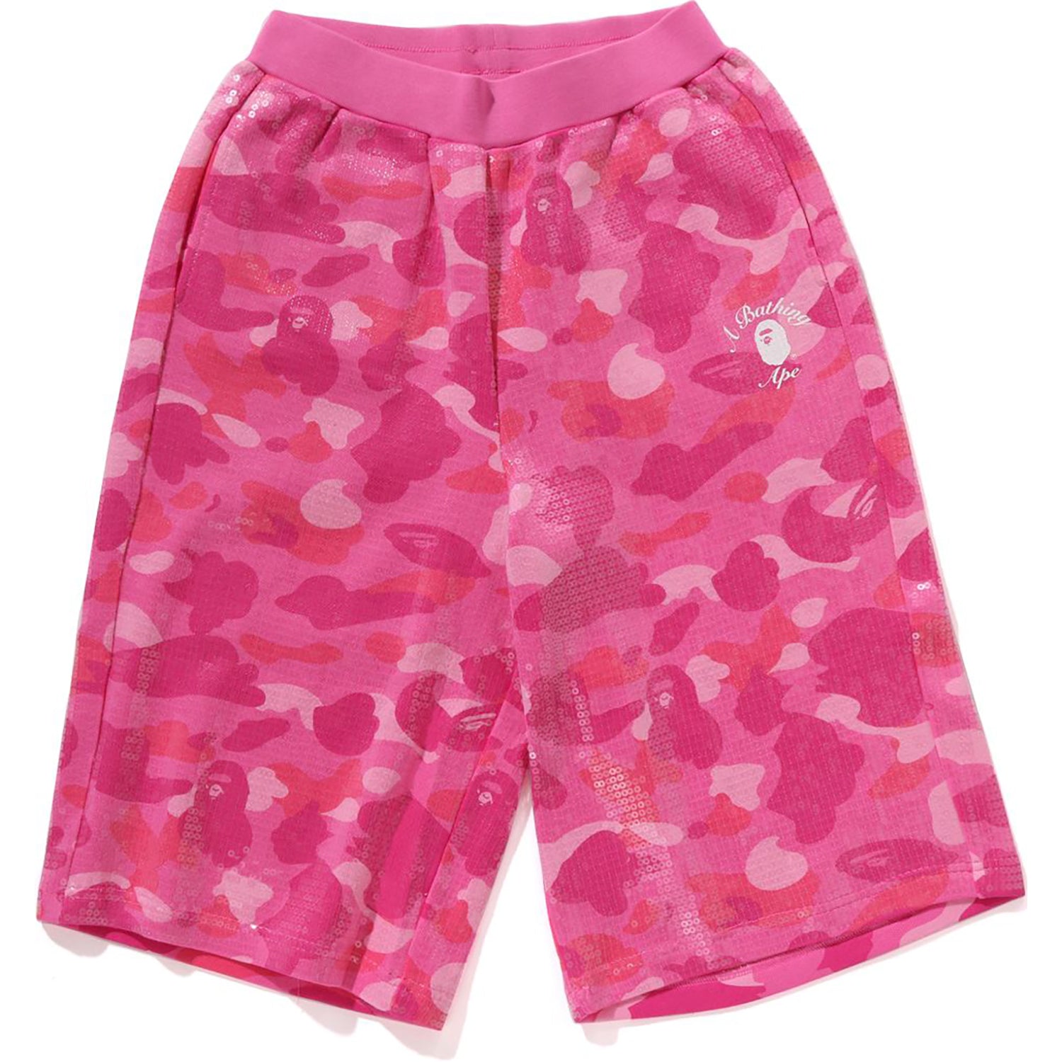 BAPE COLOR CAMO APE HEAD SEQUIN SWEAT SHORTS LADIES