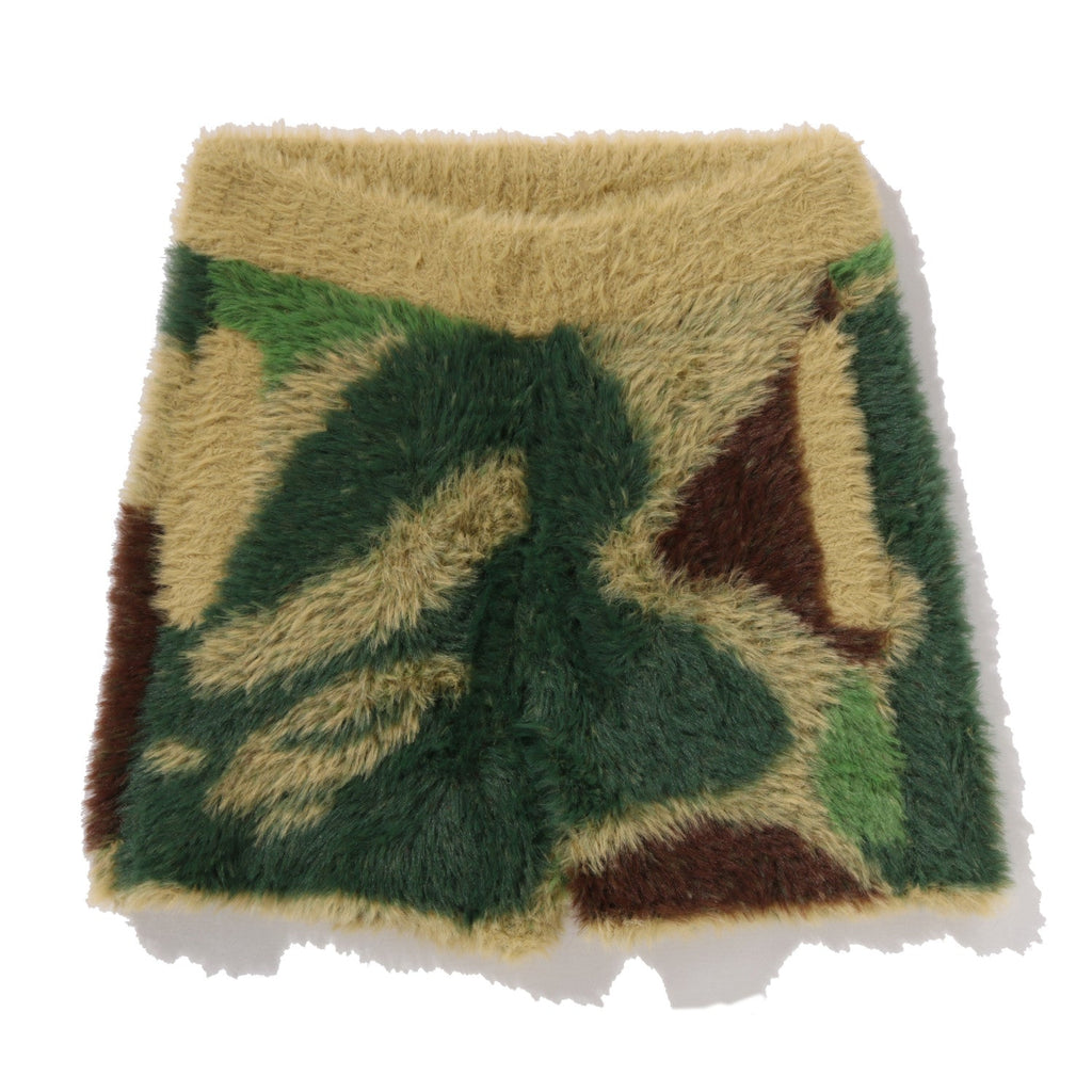 BAPE ABC CAMO LONG FUR JACQUARD SHORTS LADIES
