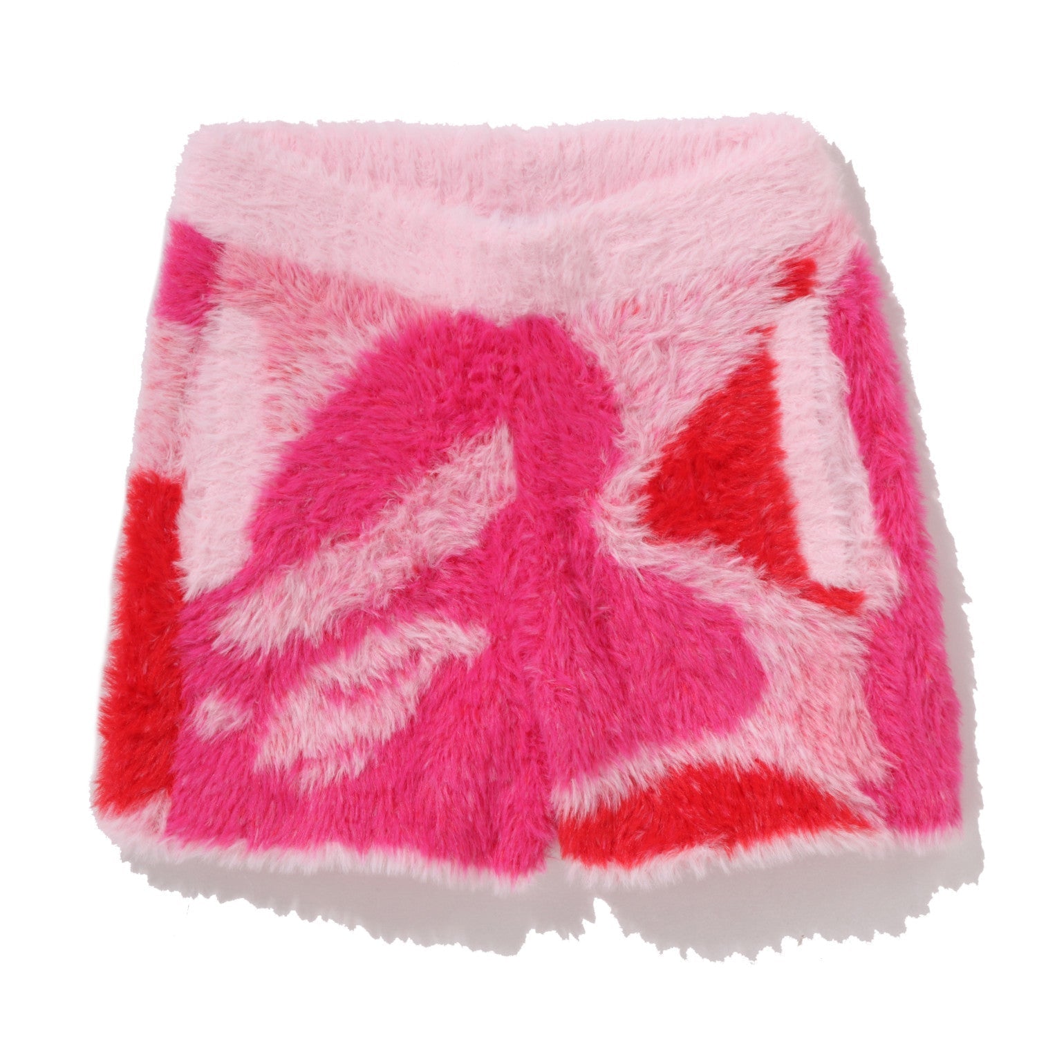 BAPE ABC CAMO LONG FUR JACQUARD SHORTS LADIES