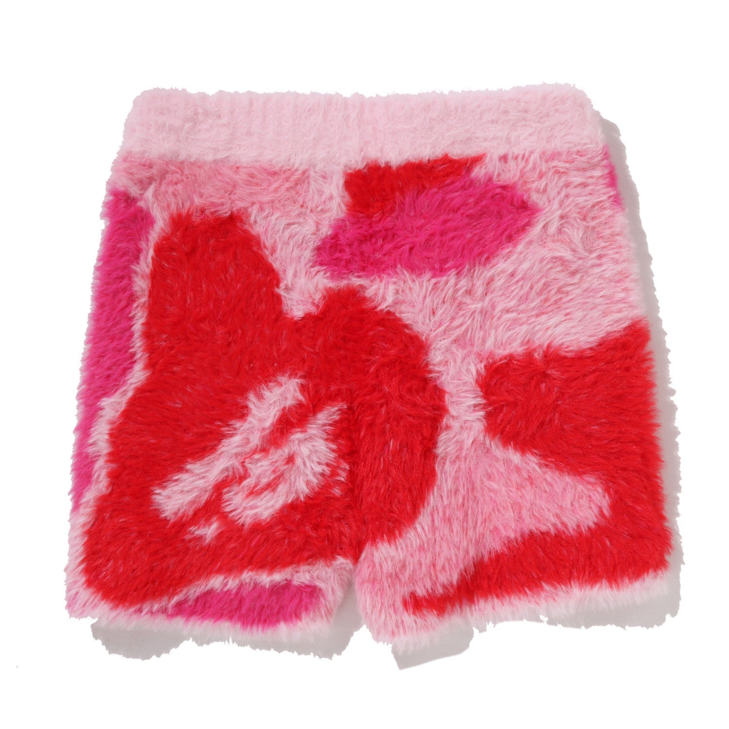 BAPE ABC CAMO LONG FUR JACQUARD SHORTS LADIES