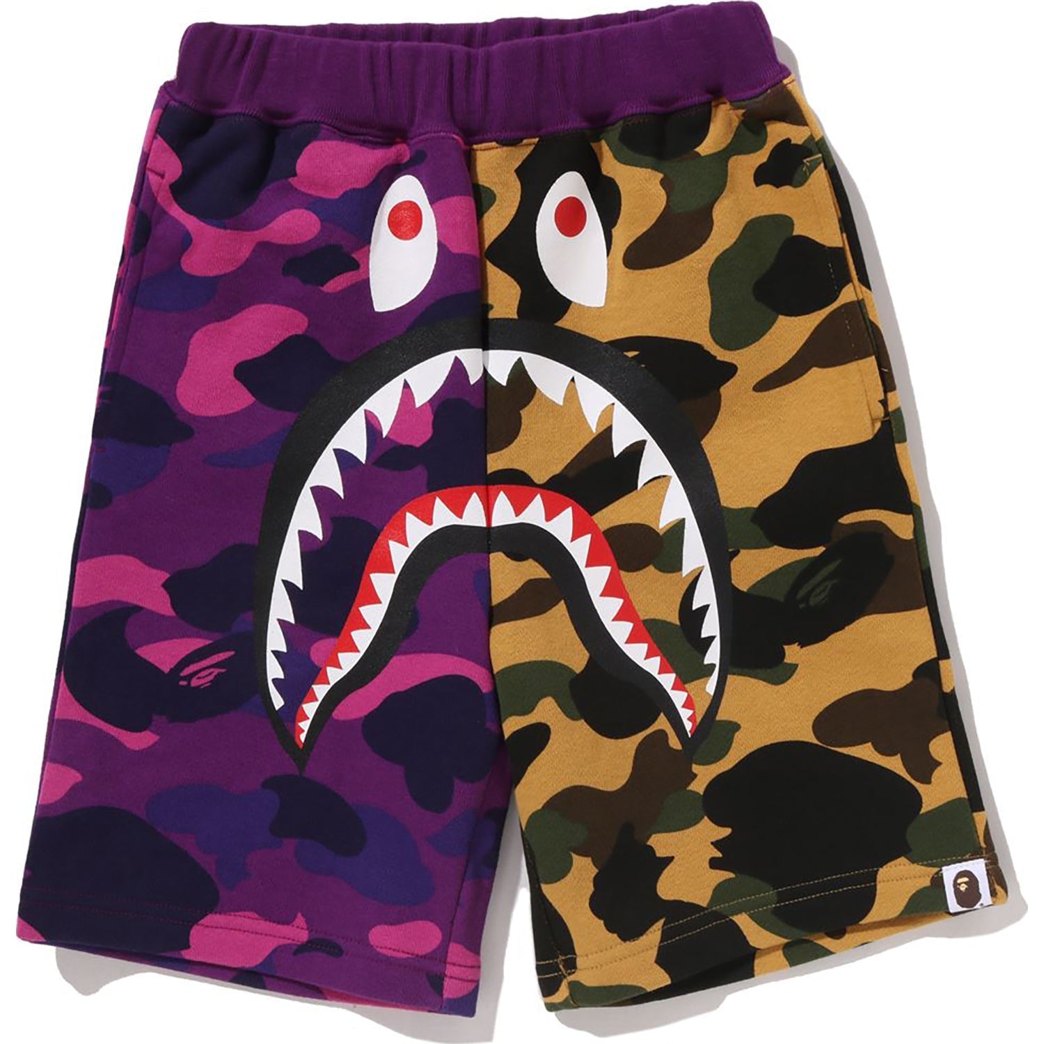 BAPE SPLIT CAMO SHARK SWEAT SHORTS KIDS