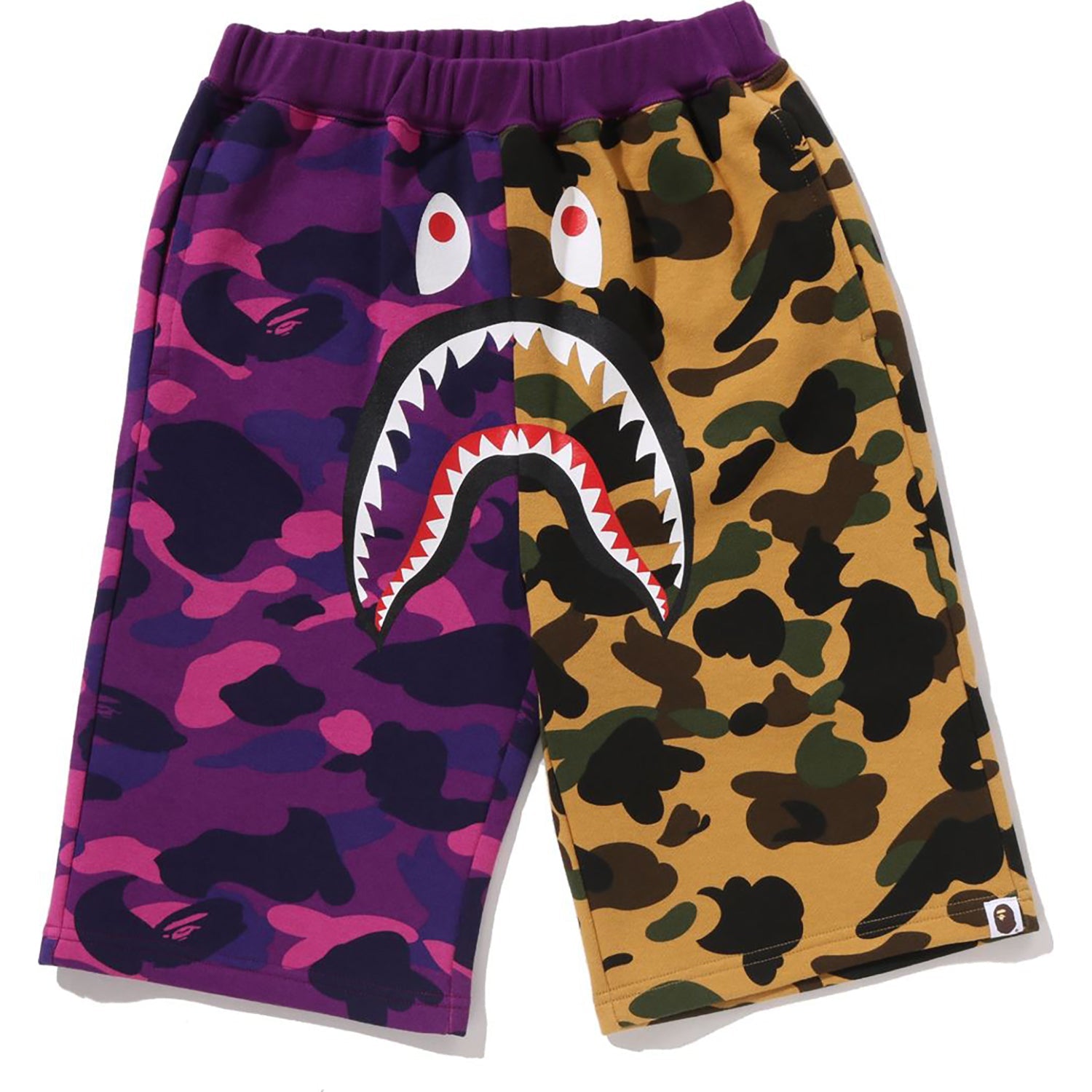 BAPE SPLIT CAMO SHARK SWEAT SHORTS JR KIDS