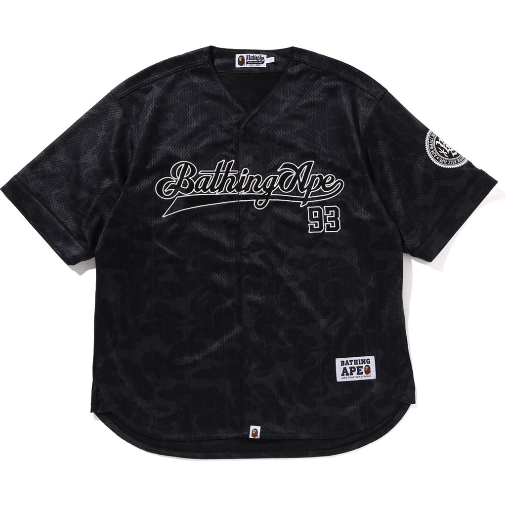 BAPE CAMO STRIPE BASEBALL SHIRT MENS