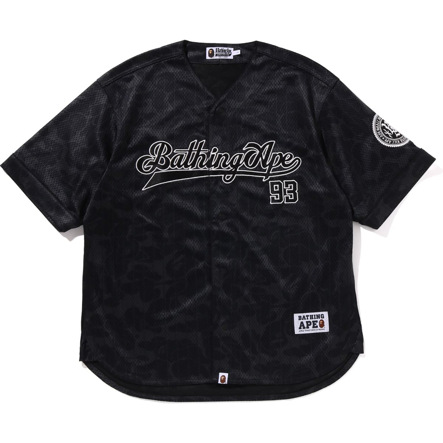 BAPE CAMO STRIPE BASEBALL SHIRT MENS