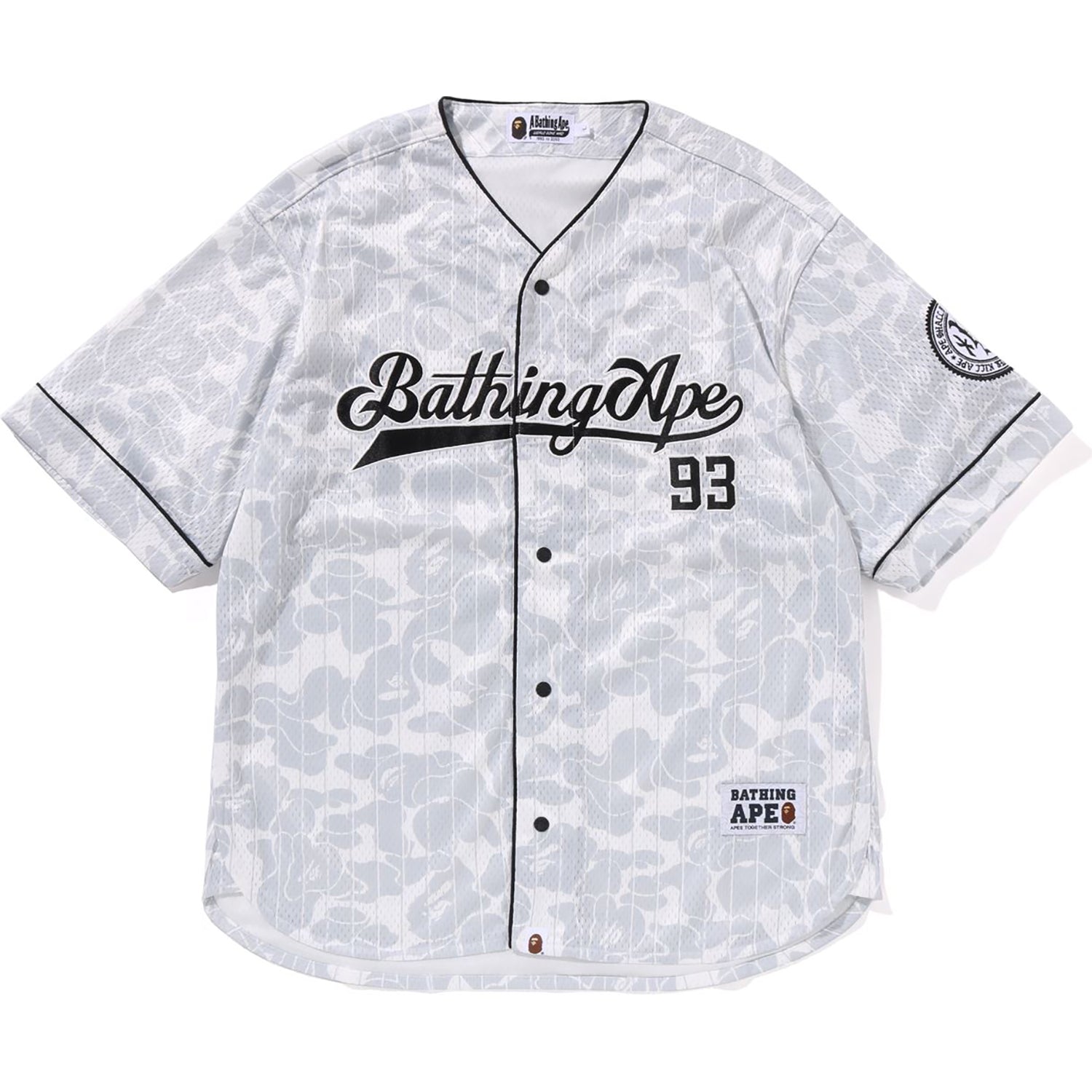 BAPE CAMO STRIPE BASEBALL SHIRT MENS