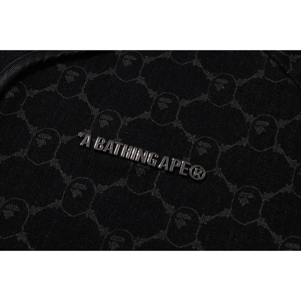 BAPE COLLEGE MONOGRAM BASEBALL SS DENIM SHIRT MENS