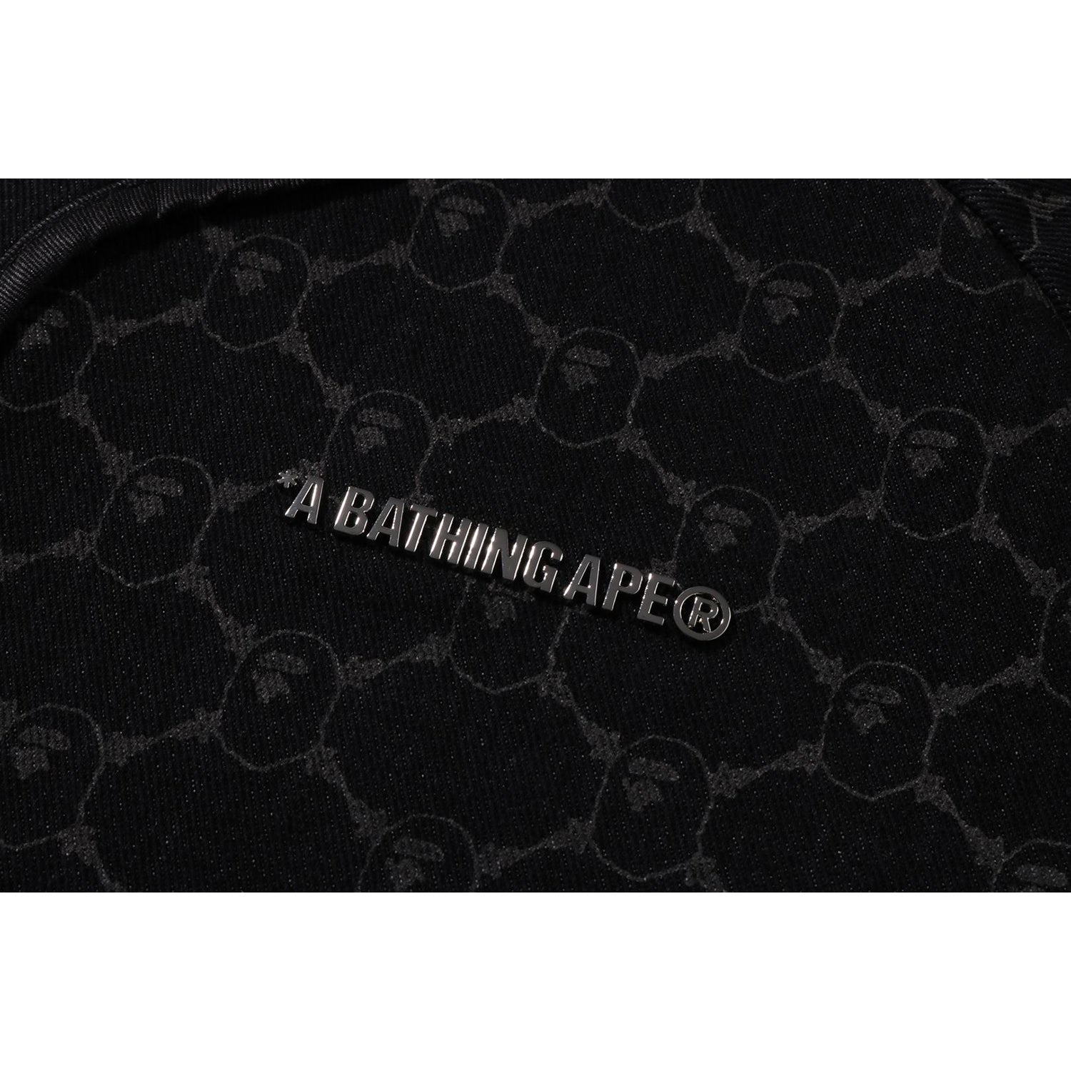 BAPE COLLEGE MONOGRAM BASEBALL SS DENIM SHIRT MENS
