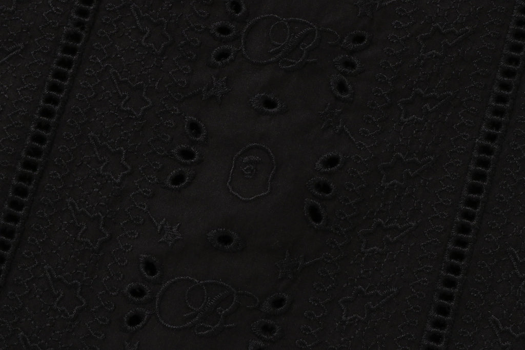 BAPE EMBROIDERY OPEN COLLAR SS SHIRT MENS