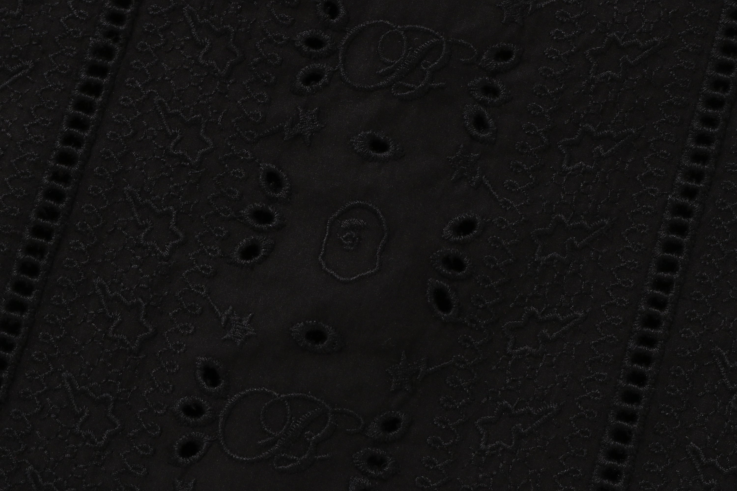 BAPE EMBROIDERY OPEN COLLAR SS SHIRT MENS