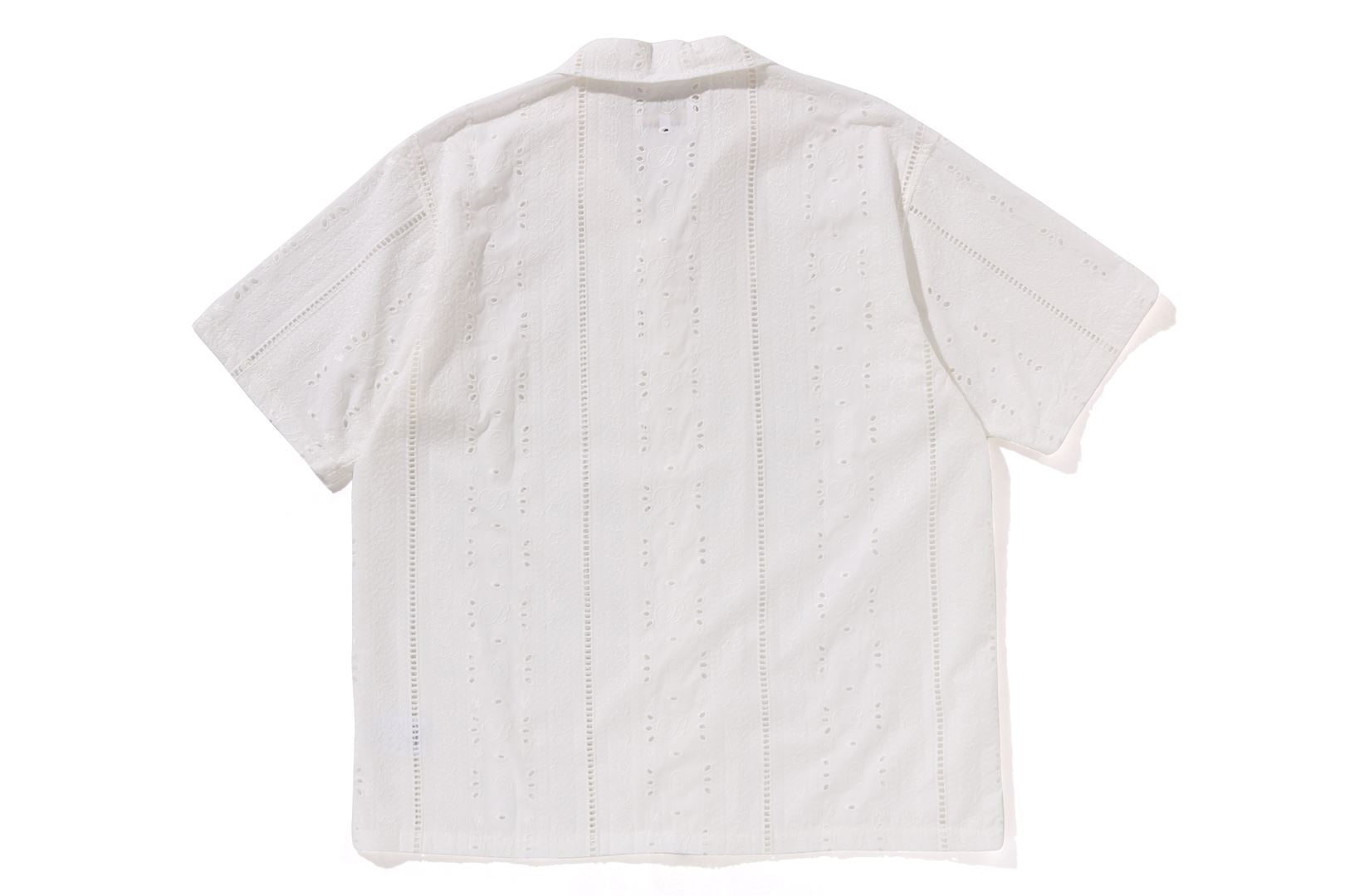 BAPE EMBROIDERY OPEN COLLAR SS SHIRT MENS