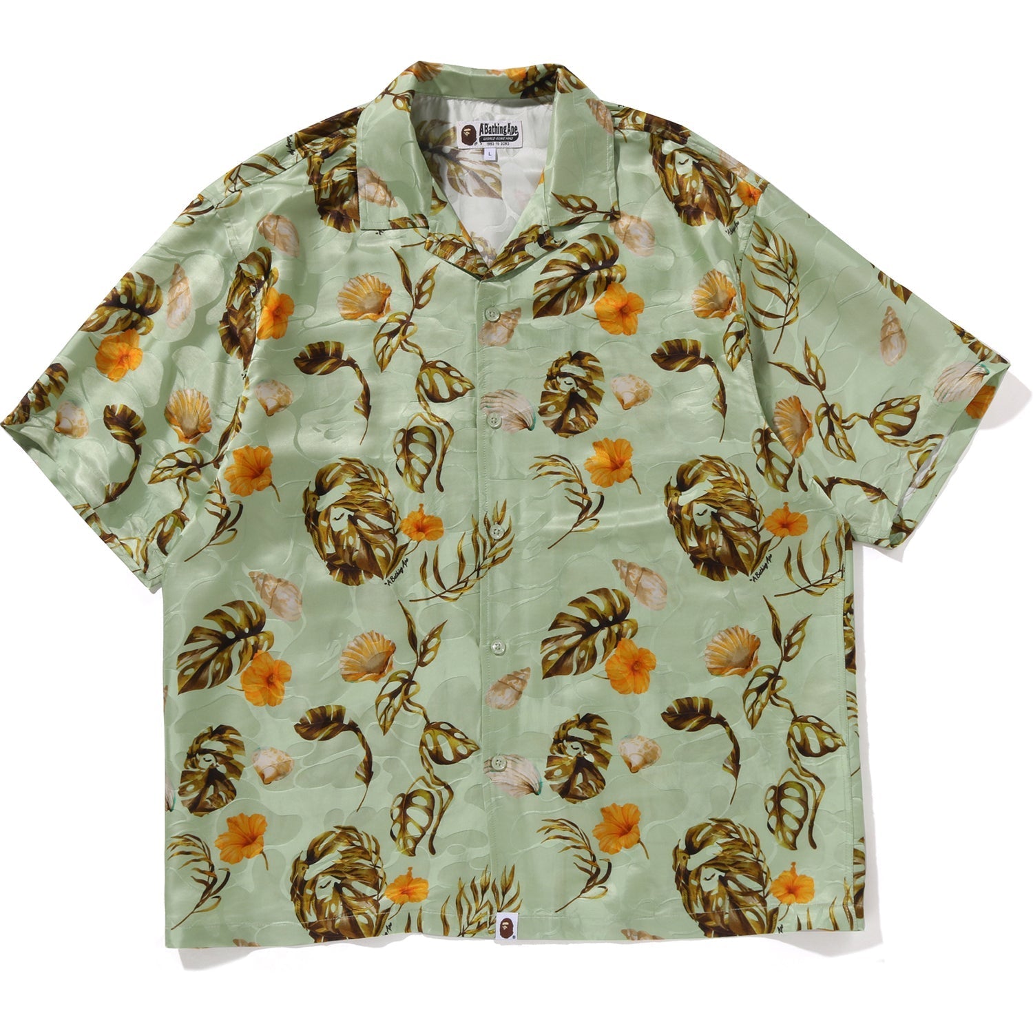 BAPE VACATION PATTERN OPEN COLLAR SS SHIRT MENS