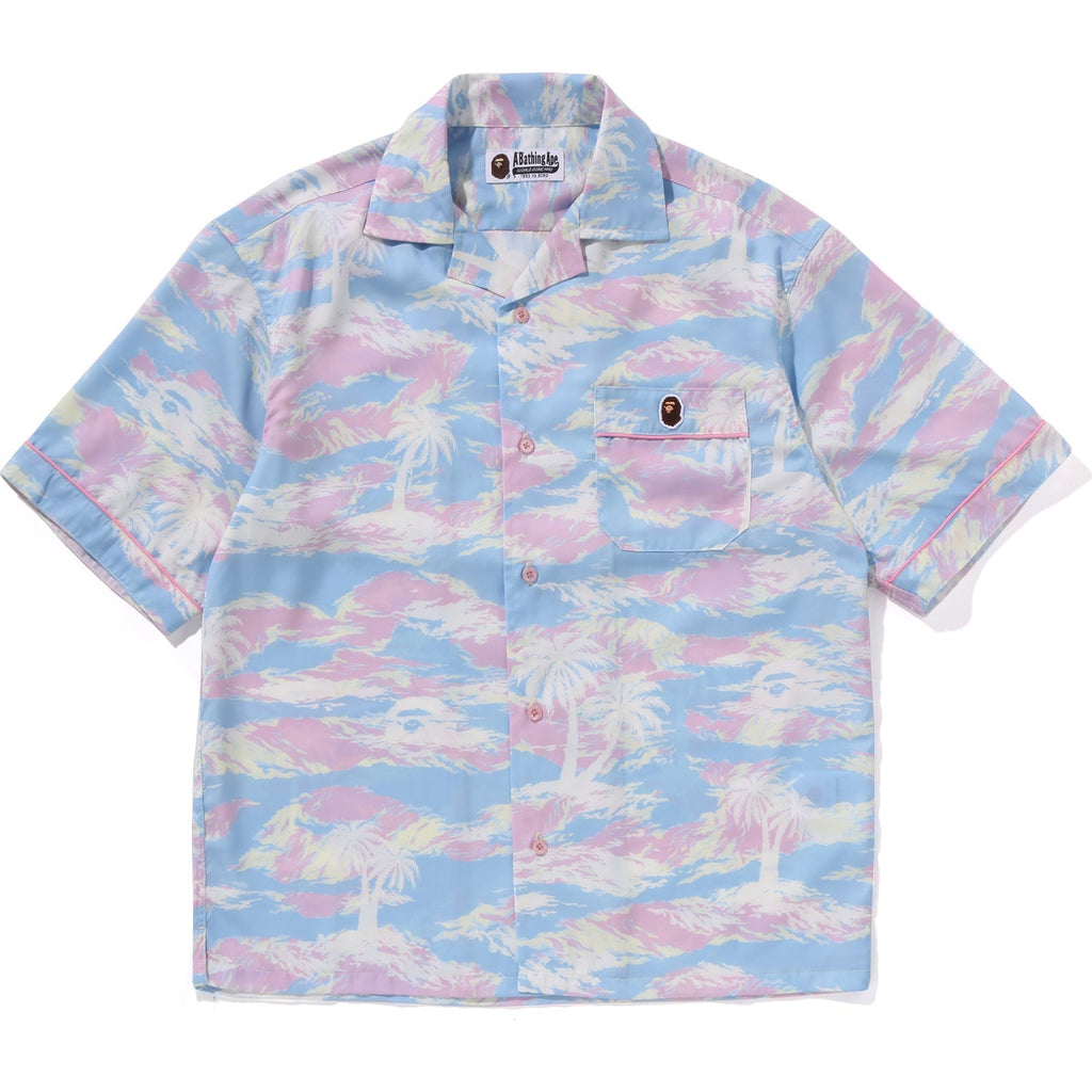 BAPE PALM TREE CAMO OPEN COLLAR SHIRT LADIES