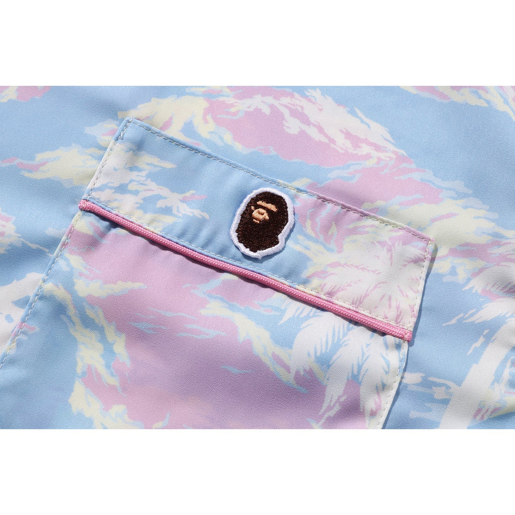 BAPE PALM TREE CAMO OPEN COLLAR SHIRT LADIES