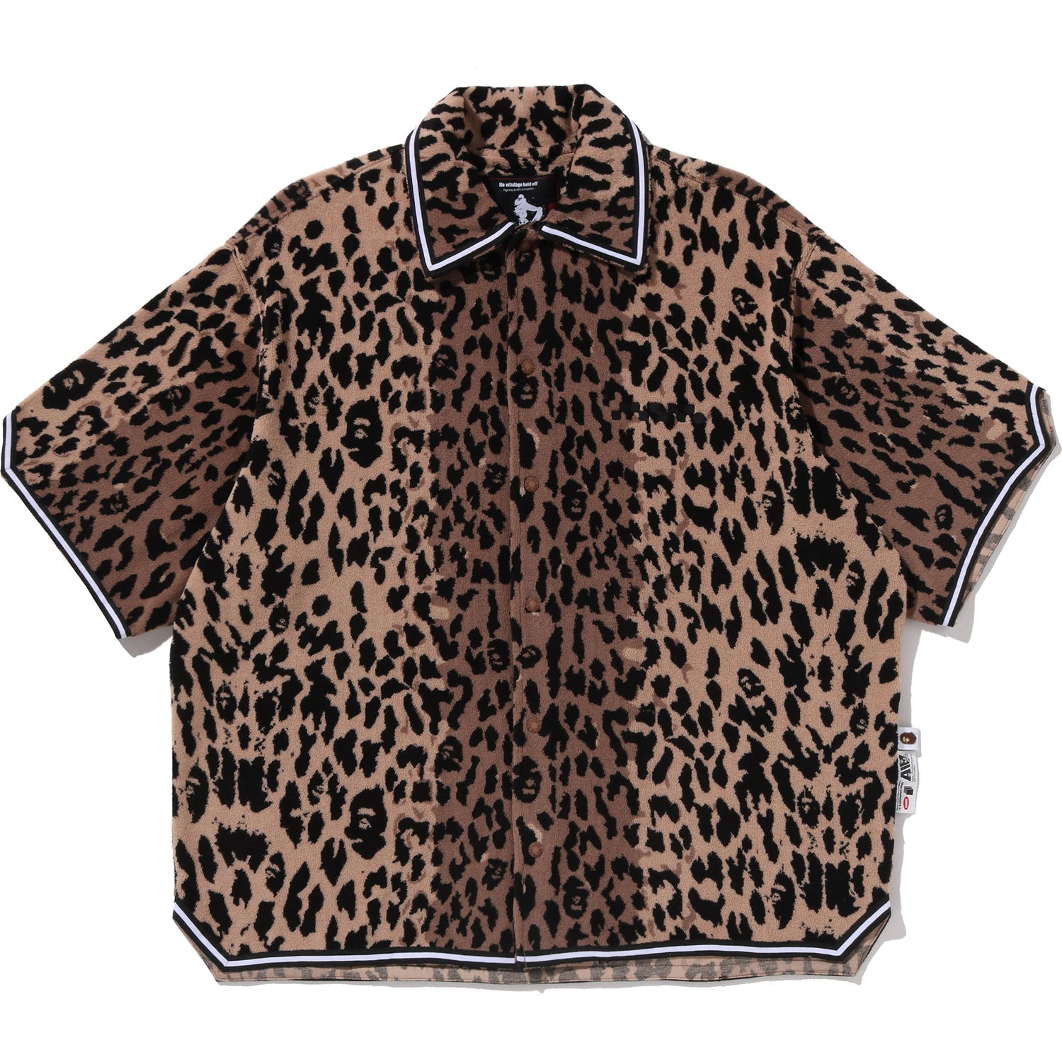 BAPE BY KAZUKI KURAISHI LEOPARD JACQUARD SS SHIRT MENS