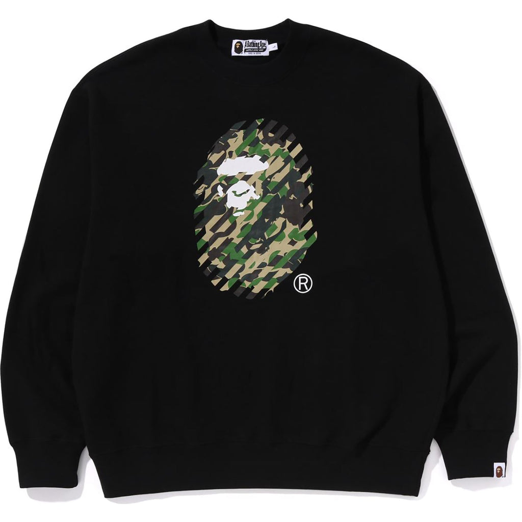 BAPE ABC CAMO APE HEAD RELAXED FIT CREWNECK SWEATSHIRT MENS