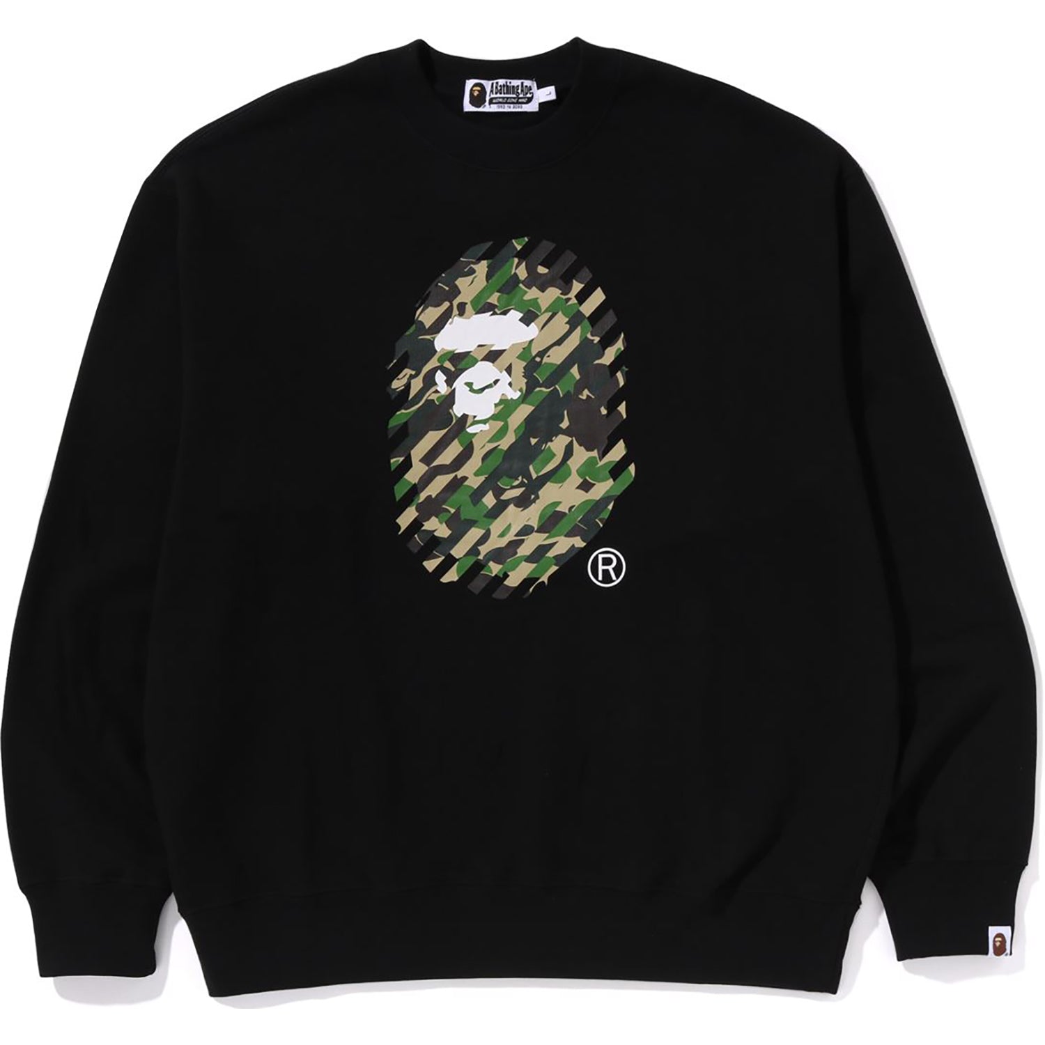 BAPE ABC CAMO APE HEAD RELAXED FIT CREWNECK SWEATSHIRT MENS